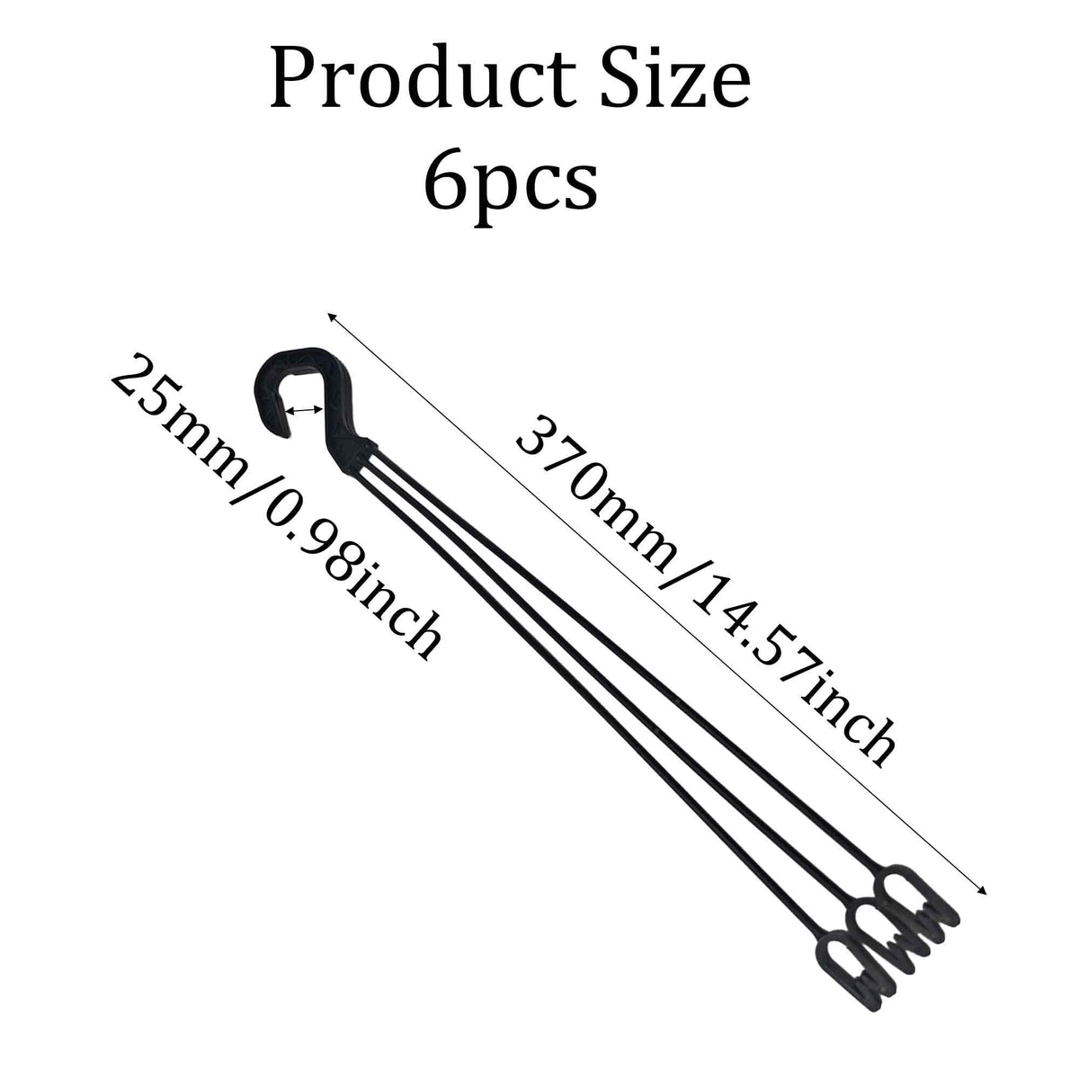bskkw 6PCS Black Hanging Planter Hooks, Plastic Chain Holders with Hooks for Flower Pots, Indoor Outdoor Plants and Bird Feeders