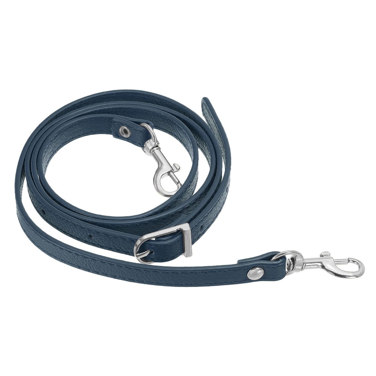 PATIKIL Leather Purse Strap Replacement 47 Inch, PU Adjustable Shoulder Crossbody Replacement Strap with Silver Hardware, Navy Blue
