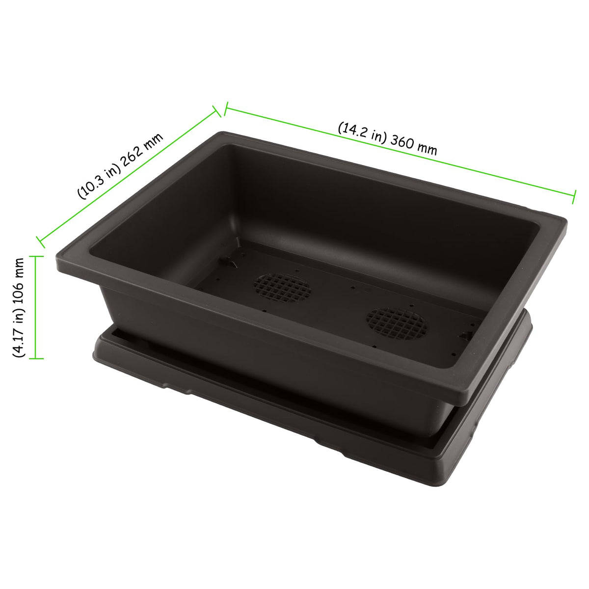 TAICHEUT 3 PCS 14 Inches Plastic Bonsai Training Pots, Rectangular Bonsai Tree Pots with Trays, Large Plastic Bonsai Container for Indoor, Outdoor