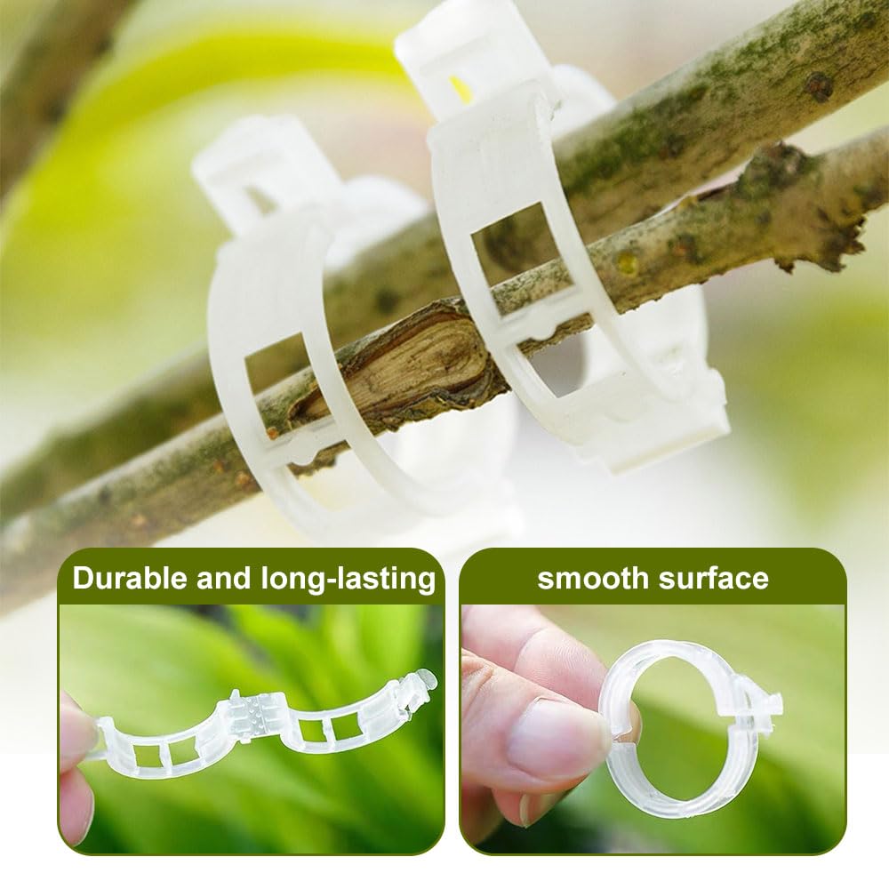 Thickened Plant Fixing Clip 100Pcs, 2025 Summer New Tomato Grape Vine Vegetables Plant Fixing Clips, Upgrade Plant Support Clips Reusable Garden Clips Secured Plastic Plant Clip (50, Black)