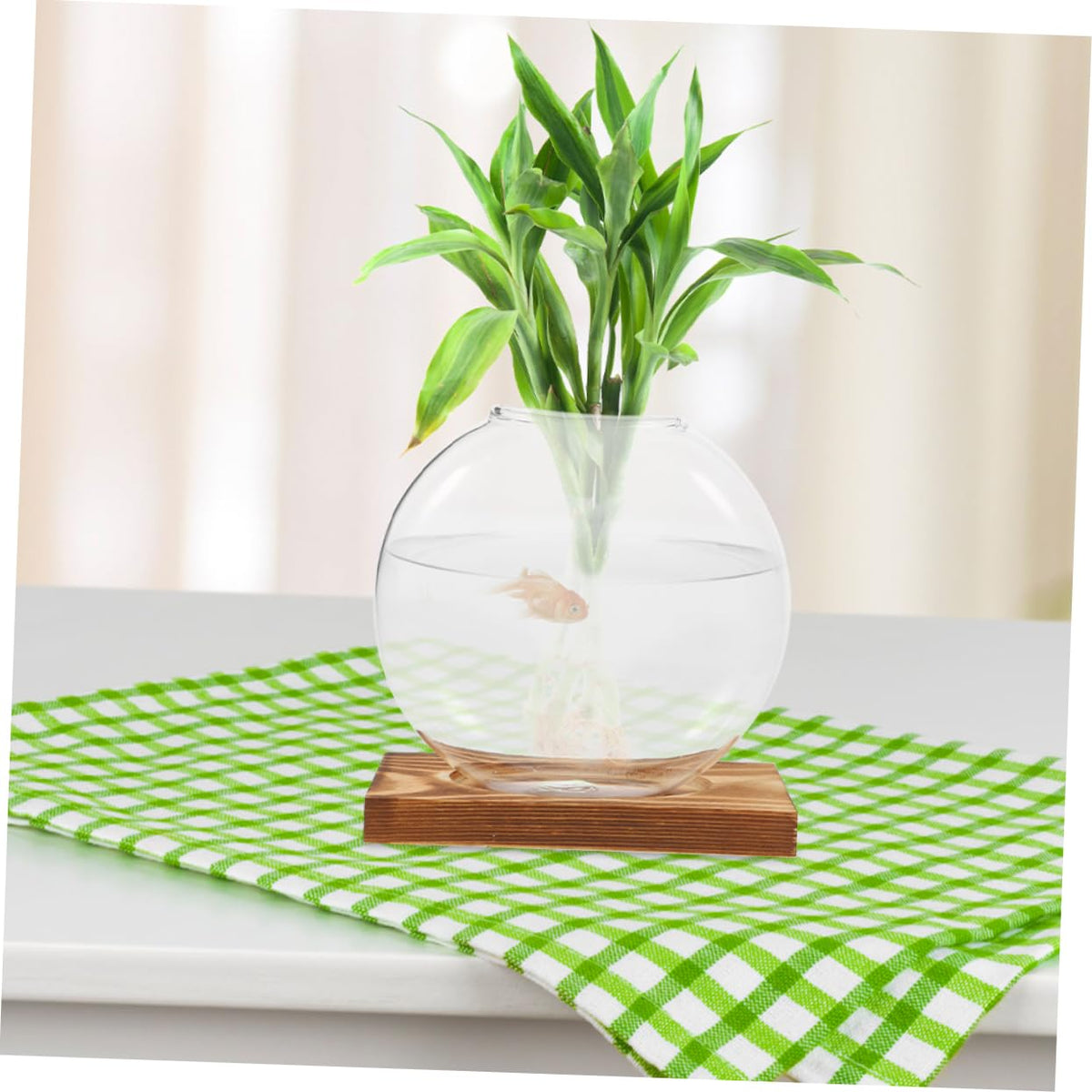 Cabilock 2pcs Plant Propagation Station: Hydroponic Glass Vase with Wooden Base Transparent Plant Terrarium - Hydroponic Vase for Home Office School Balcony