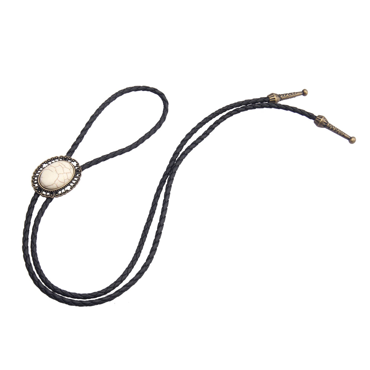 GelConnie Bolo Tie for Men Western Tie Gold Cowboy Tie White Turquoise Necktie Necklace American Indian Bolo Tie for Women
