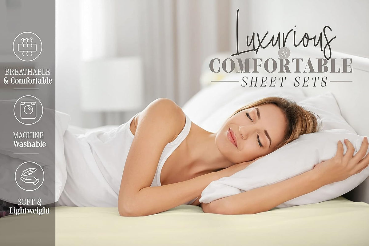 Elegant Comfort Luxury Soft Bed Sheets Floral Pattern - 1500 Premium Hotel Quality Microfiber Softness Wrinkle and Fade Resistant (6-Piece) Bedding Set, Queen, Magnolia