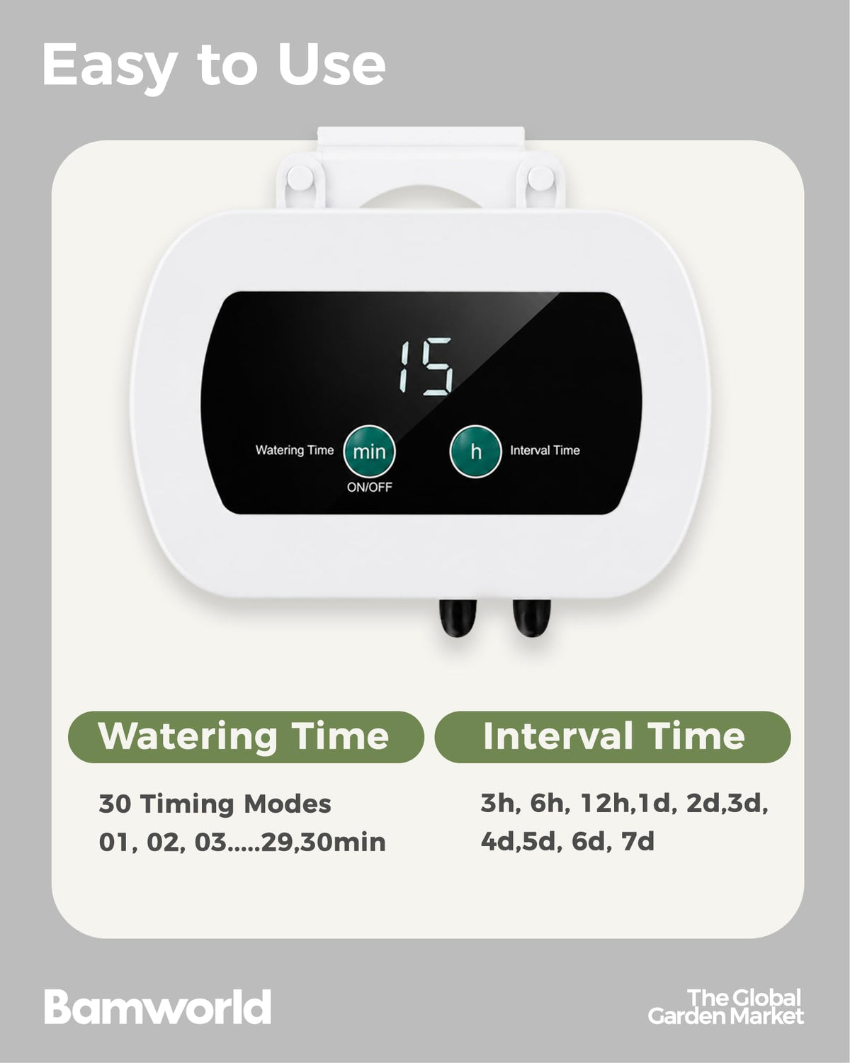 Bamworld Automatic Plant Waterer for 10 Potted Plants Indoor Automatic Watering System for Garden Plant Watering Devices with Adjustable Timer Auto Irrigation System for Garden Potted Plants Outdoor