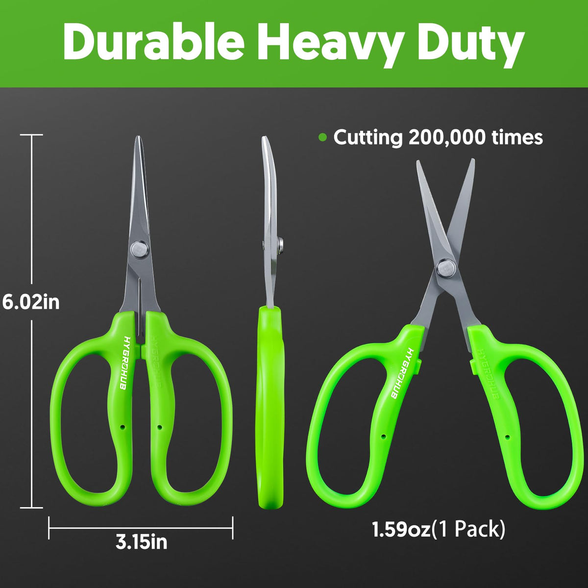 Garden Scissors, 2PCS 6in Pruning Shears Snips Non-stick Coated Sharp Steel Blades - Gardening Tools Garden Shears for Plants Herb Flowers in Grow Tent and Hydroponics