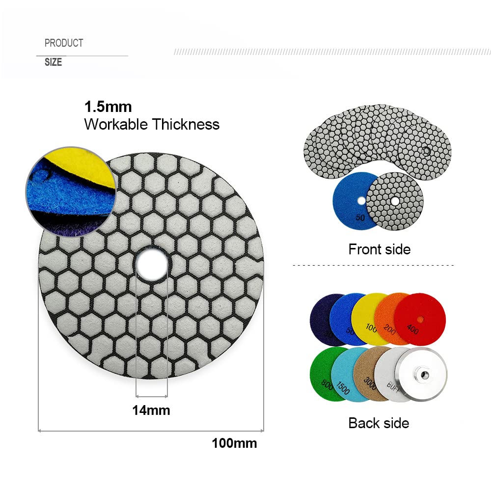 SHDIATOOL Diamond Tile Drill Bits Kit 12pcs, Porcelain Hole Saw Sets, Core Bits Cutter for Drilling Ceramic Marble Granite (6/6/8/20/25/35/50/20MM/2/SDS/HEX/4.5“)