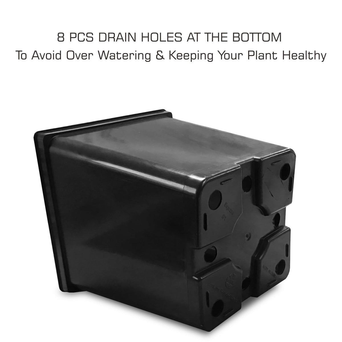 TopoGrow 1/2 Gallon Square Nursery Pots 24PCS Black Thick Durable Plastic Flower Pots with Drainage Holes, Reusable Seedling propogation Starter Pots for Indoor Plants, Transplanting, Succulents