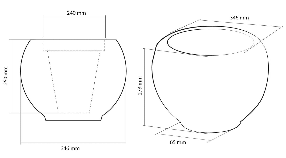 CONCRETTE Flower Pot, no Colour, Ø 24-34.5x34.6x27.3 cm
