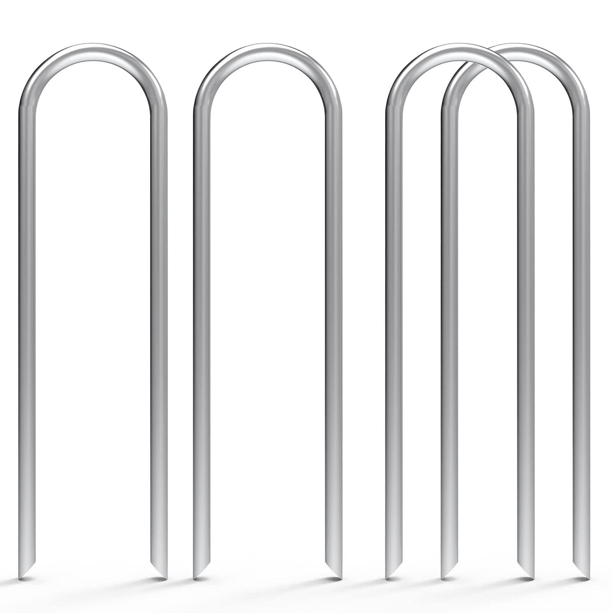 MySit 6 Inch 50 Pack U Shaped Garden Stakes, Heavy Duty 11 Gauge Galvanized Drip Irrigation Stakes Landscape Staples for 1/2" to 1-1/2" Soaker Hose, Weed Barrier, Yard Decorations, Fencing