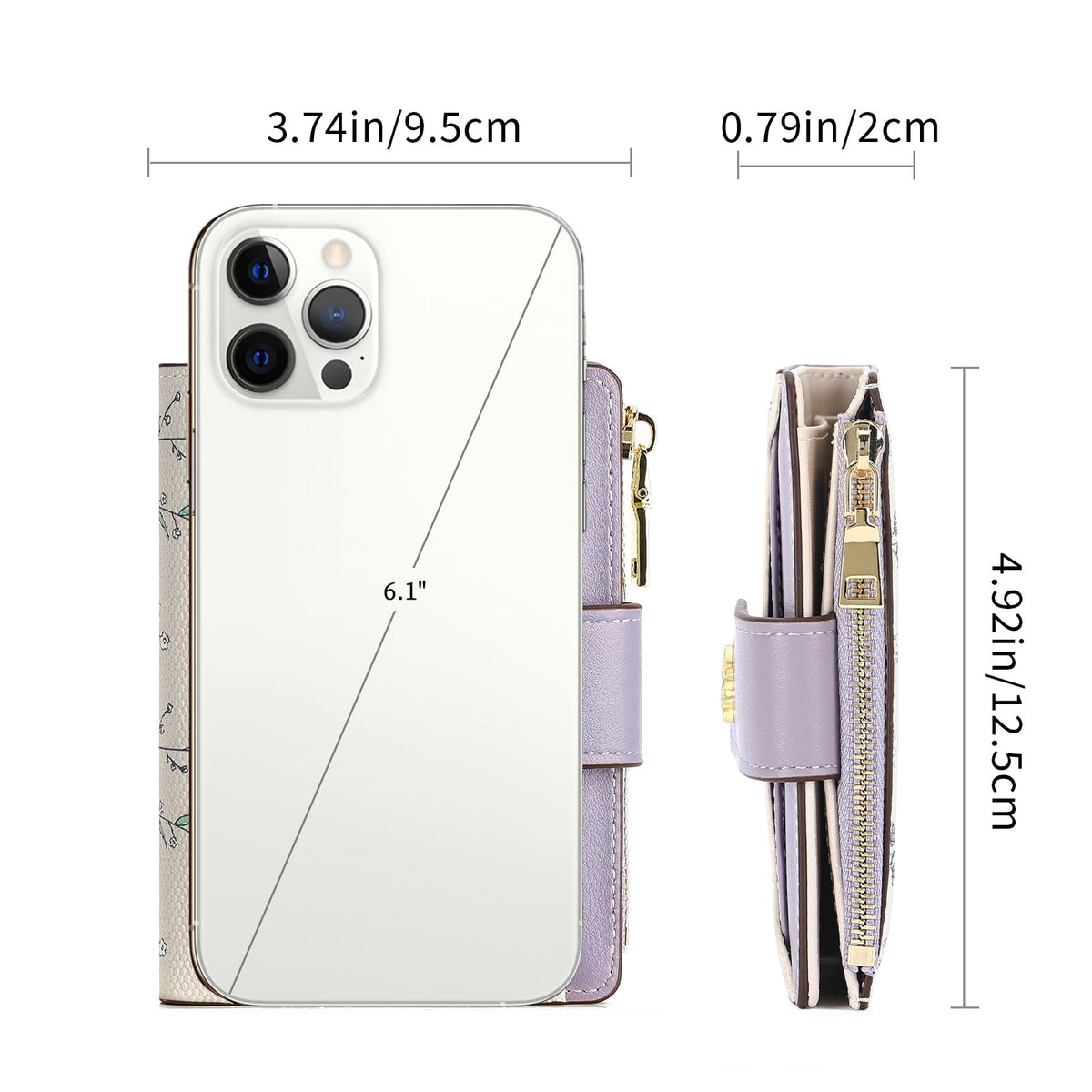 GAEKEAO Small Wallets for Women RFID Blocking Leather Bifold Zipper Pocket Wallet Credit Card Holder with ID Window