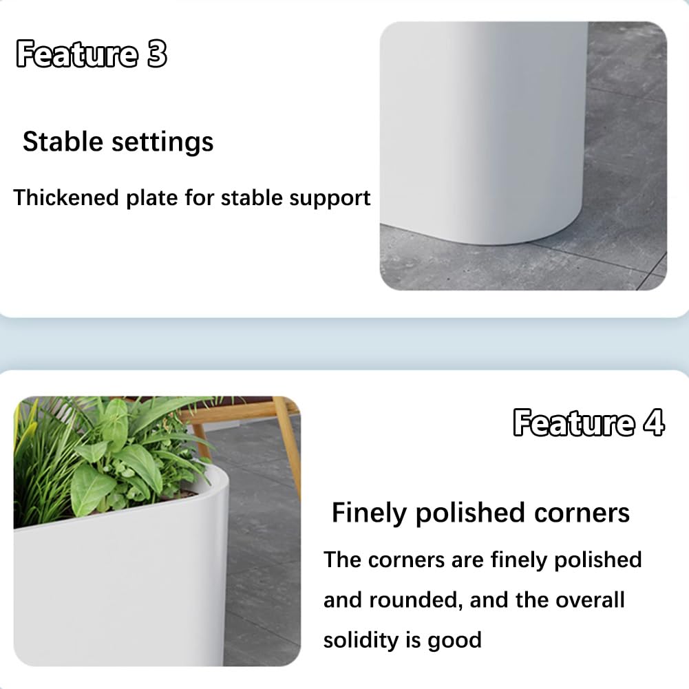 Sions Freestanding Planter Garden Beds, Outdoor Galvanized Planter Raised Garden Boxes, Raised Vegetable Gardens and Balcony Plant Tray Planting Beds,White 80cm*30cm*50cm