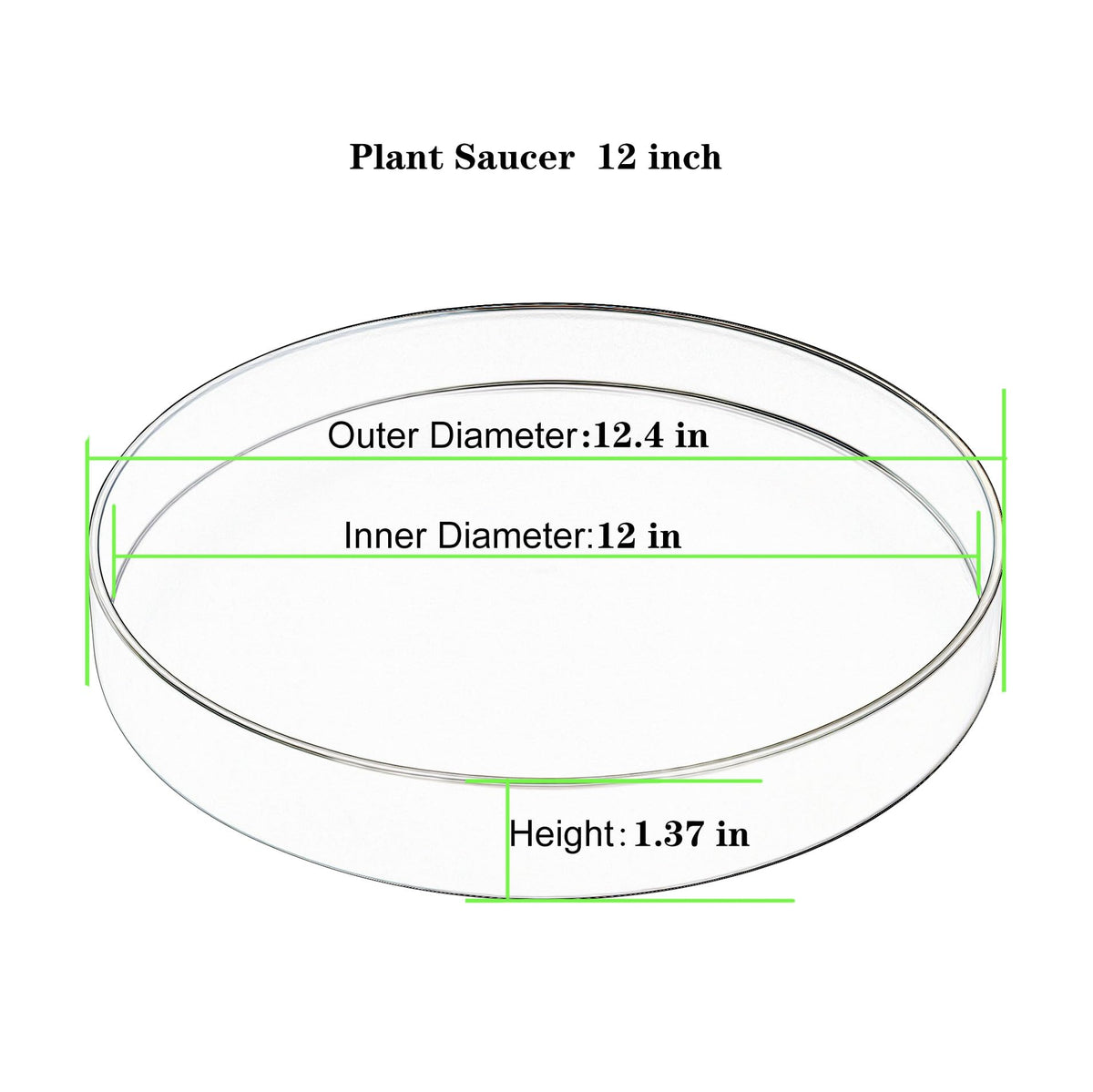 Afrine 1 Pack 12 inch Plant Saucer Drip Tray, Heavy Sturdy Plastic Planter Flower Pot Drainage Tray Plate Saucers for Indoor Outdoor Garden, Plant Water Drip Trays for pots Base (12", Creamy White)