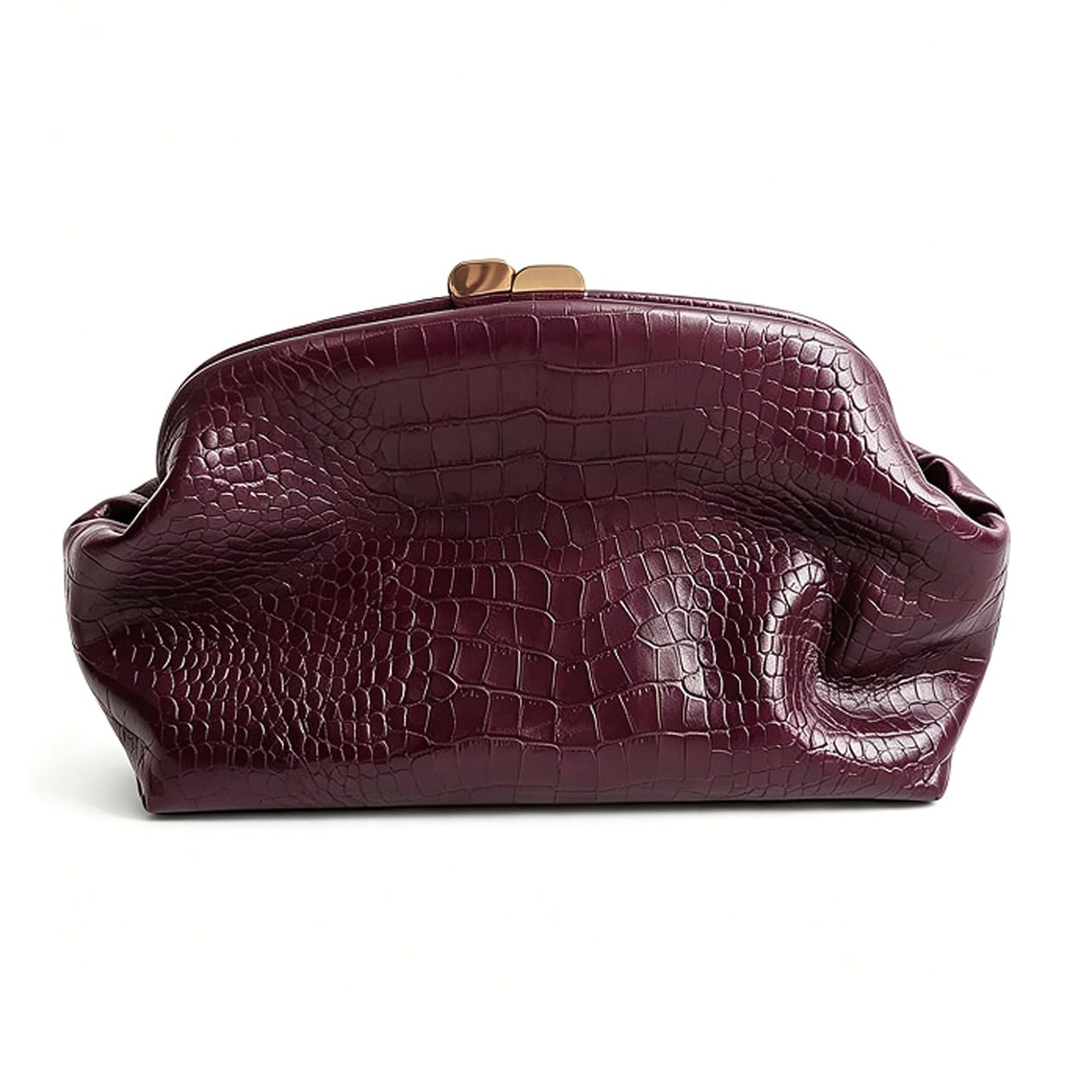 CUXVA Women's large Evening Bag Dumpling Clutch Purse Chain Strap Handbags Elegant Faux PU Leather Clutch Bag