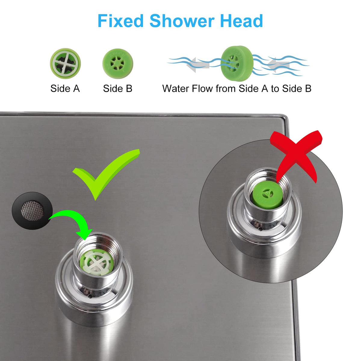 Hibbent 9-Piece Water Flow Restrictor Set, 1.5/1.75/2.0/2.5/3.0 GPM Shower Head Flow Reducer Limiter, Flow Control Valve, Water Saver Adapter Set for Bathroom Fixed or Handheld Showerhead
