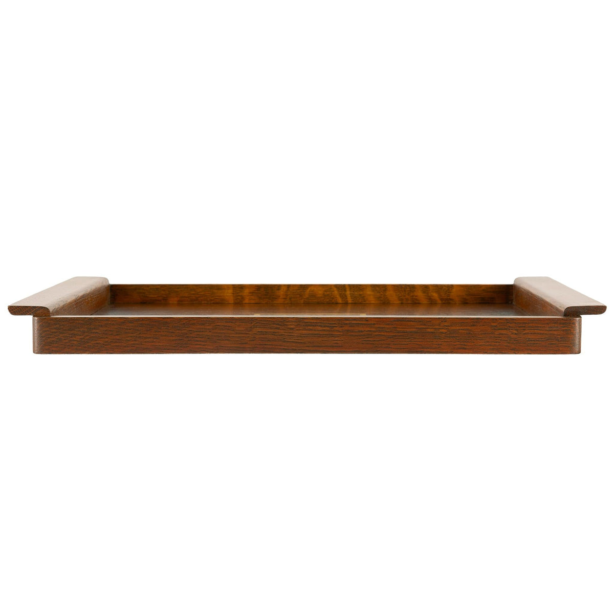 Stickley Mission Rose Serving Tray, Solid Oak in Natural Finish, Decorative Inlay of Maple, Bird's-Eye Maple & Walnut, Mission Style, Gift Box, 20.75in W x 14in D