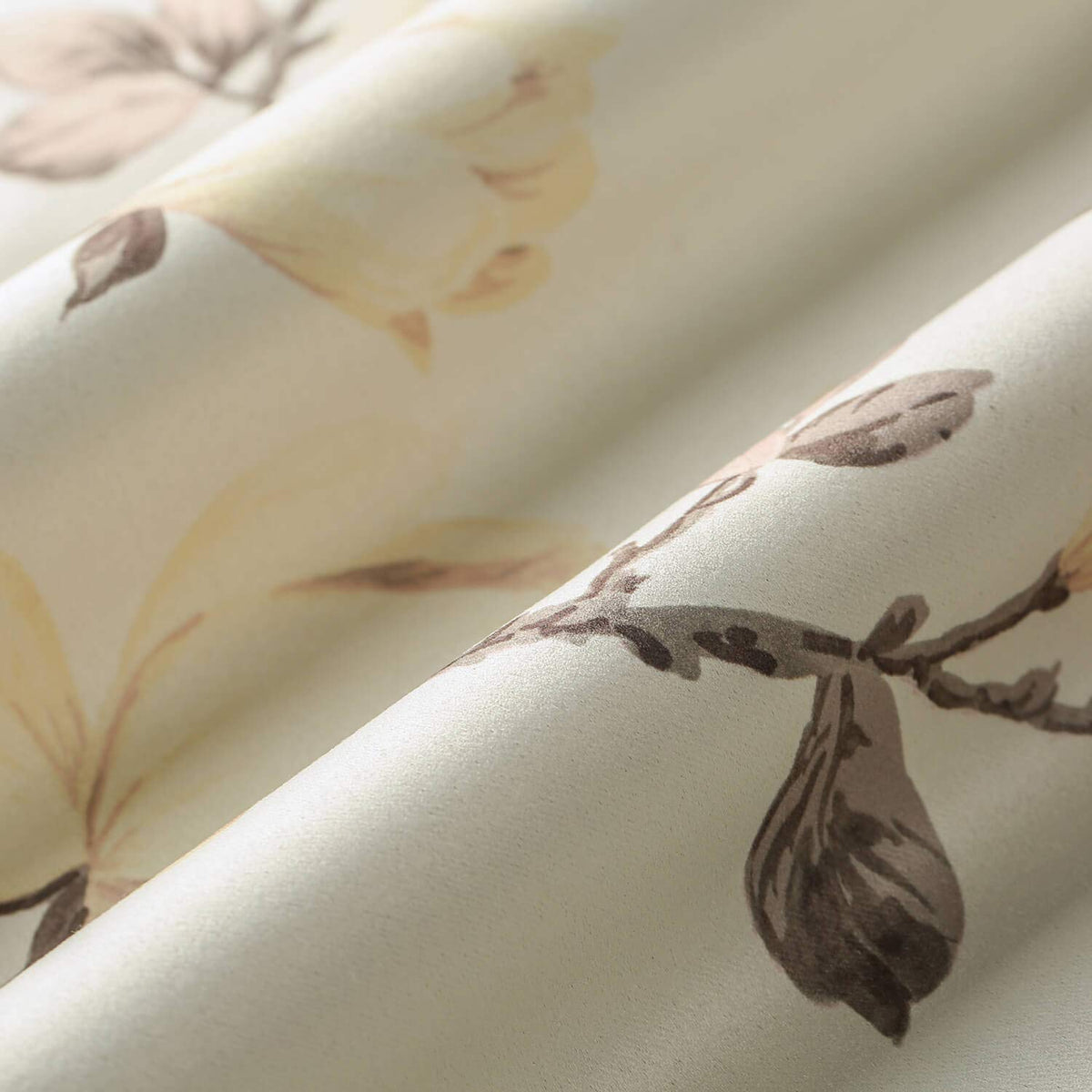 VOGOL Grommet Blackout Curtains for Living Room, Magnolia Flower Printed Thermal Insulated Room Darkening Window Drapes Curtains for Bedroom(52 x 84 Inch,2 Panels)