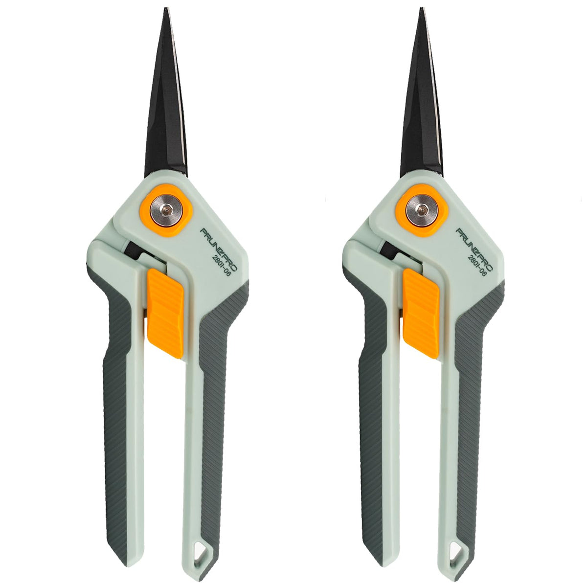 PrunePro Garden Scissors Pruning Shears Sharp Stainless Steel Non-Stick Teflon Coating Blade for Precise Cuts Garden Snip Bonsai Clippers for Plants Rose Flower 2 Pack