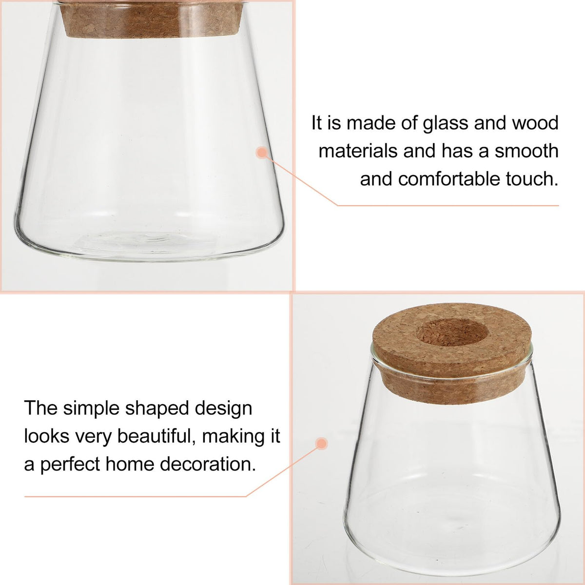 FOMIYES 2pcs Hydroponic Plants Vase Glass Terrarium Round Flower Vase 6.5cm Mouth Diameter Desktop Planter for Indoor Hydroponics Home Office Décor