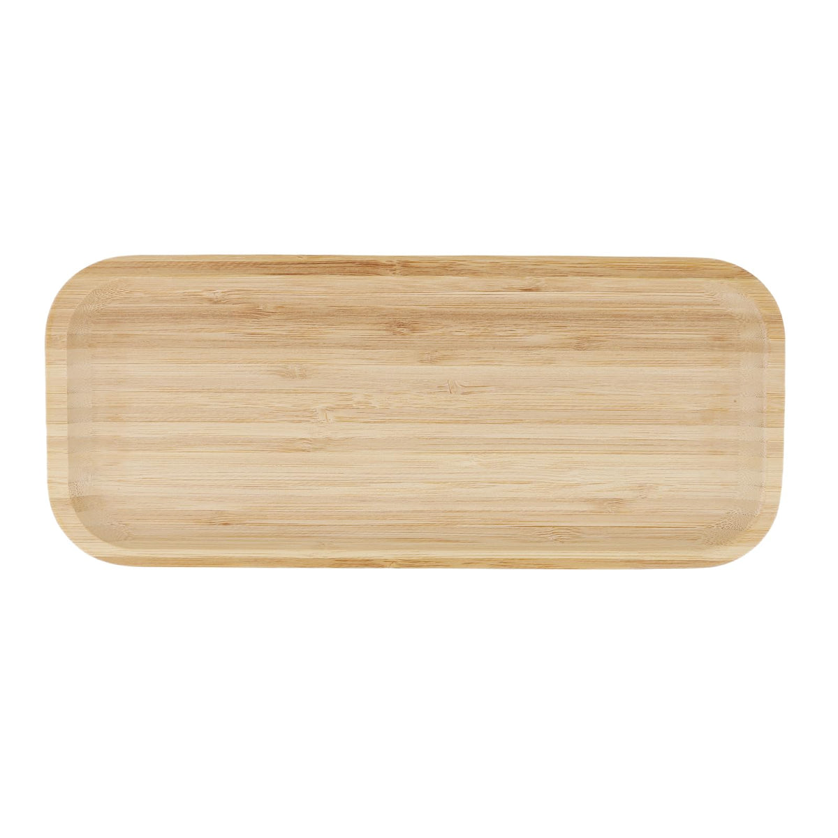MUKCHAP 4 PCS 5 x 12 Inch Rectangle Bamboo Service Tray, Rounden Edges Rectangle Wooden Plant Saucer Tray for Succulent Plant Pots