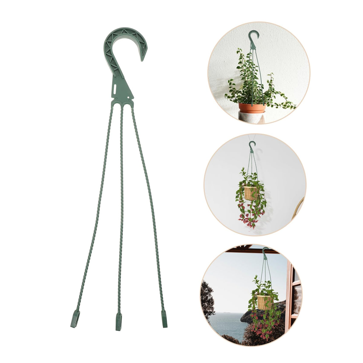 Mikikit 5pcs Hanging Flower Pot Hooks Lightweight Planter Hanger for Garden Home Use for Shelves Balconies and Terraces Versatile Plant Holder for Indoor and Outdoor Decor
