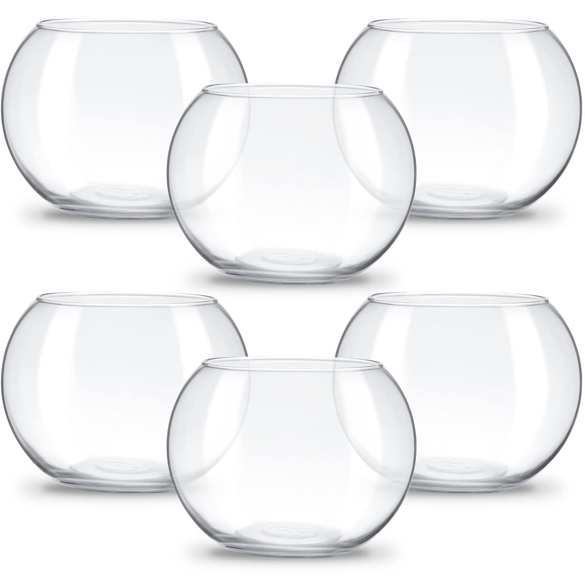 Clear Bowl Glass Vase Bubble Glass Round Vase Clear Bubble Planter Terrarium Fish Bowl Vase for Wedding Event Home Decor Flowers Fish(6 Pcs,4.5 x 3.7 x 5.9 Inch)
