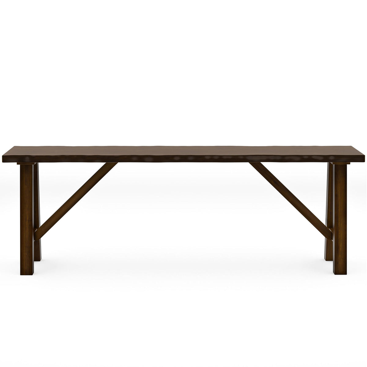 Furniture of America AKI Farmhouse 54-inch Rectangle Wood Dining Bench with Live Edge Design, Seats 3 for Dining Room, Kitchen, Walnut Brown