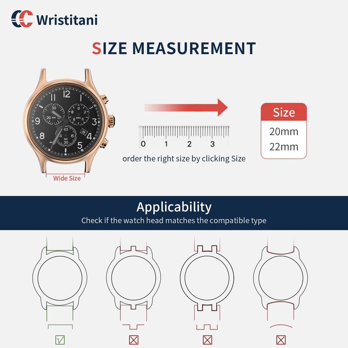 Wristitani 3 Pack Leather Watch Strap, 20mm 22mm Top Genuine Leather Watch bands for Men, Quick Release Vintage Wristband