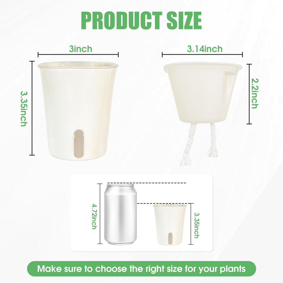 Canumer 35 Pcs 3-Inch Self Watering Pots for Indoor Plants, Plastic Planters with Water Level Indicator & Vent Holes, Ideal for Succulents, Herbs, and Flowers