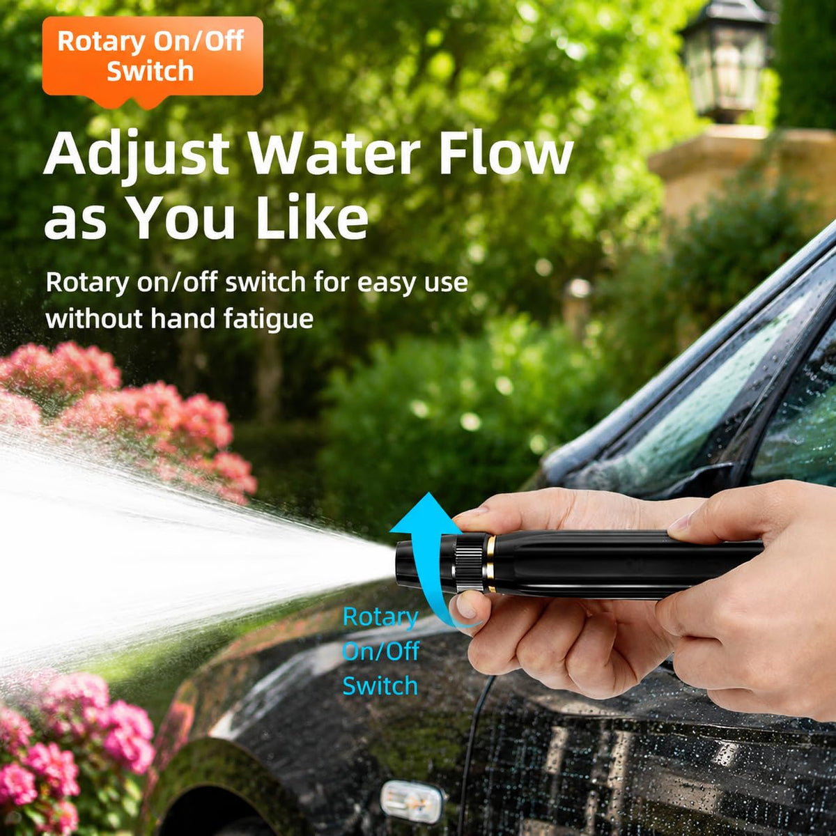 High Pressure Power Washer Nozzle with Metal Connector Set, Garden Hose Sprayer for Car Washing and Outdoor Cleaning, Sturdy Watering and Pressure Cleaning, Compatible with 1/2" Inner Diameter Hoses