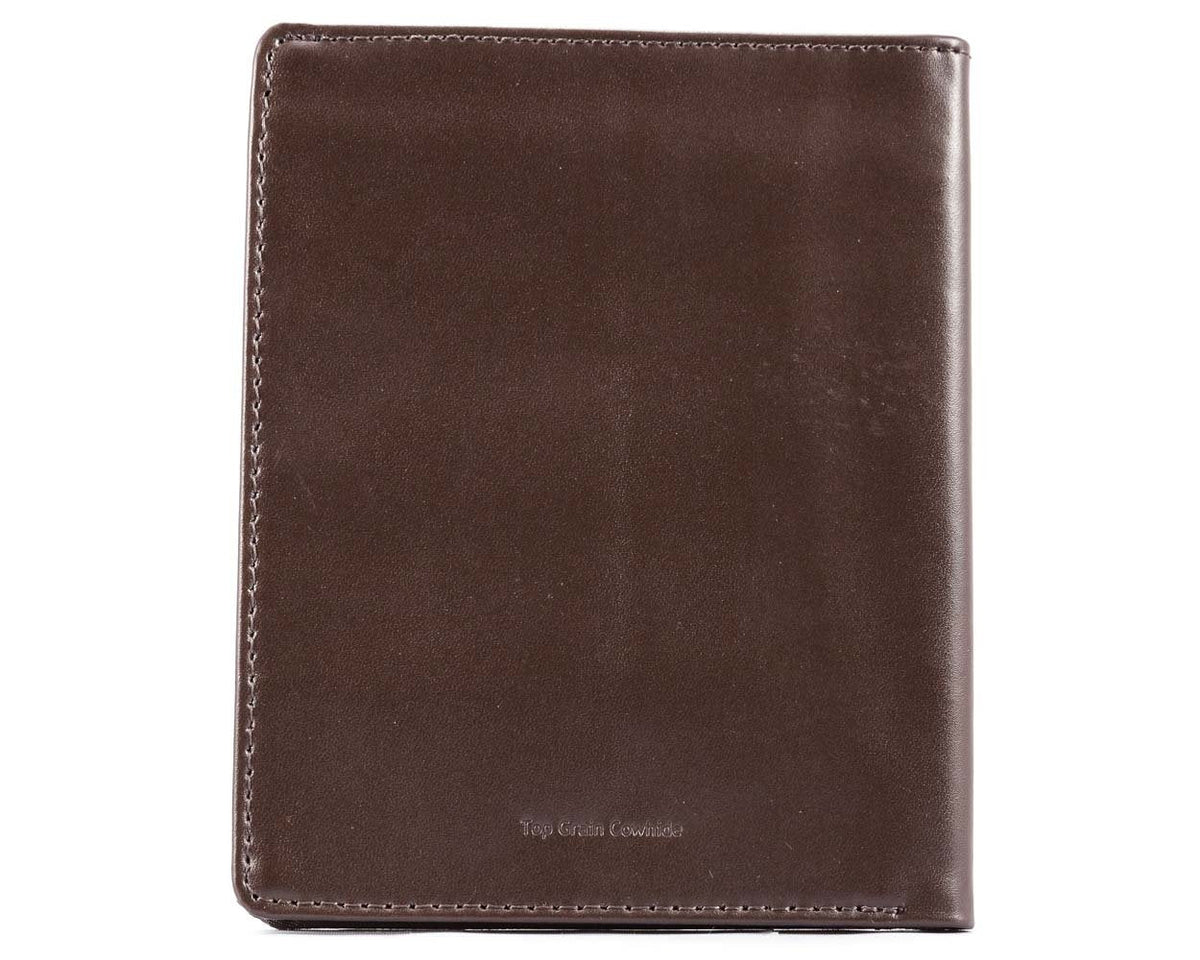 Big Skinny Men's Hipster Leather Bi-Fold Slim Wallet, Holds Up to 40 Cards, Brown
