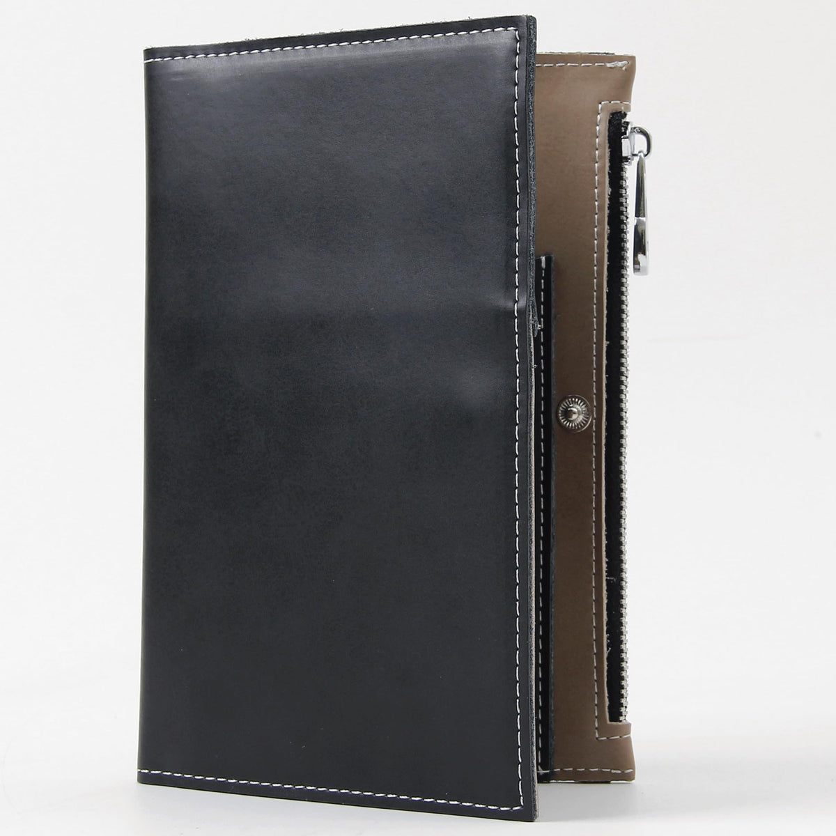 EutDett Leather Passport Wallet for Men and Women, Passport Holder Slim Bifold Travel Wallet with Zippered Coins Pocket and SIM Slots Passport Cover Case (Black)