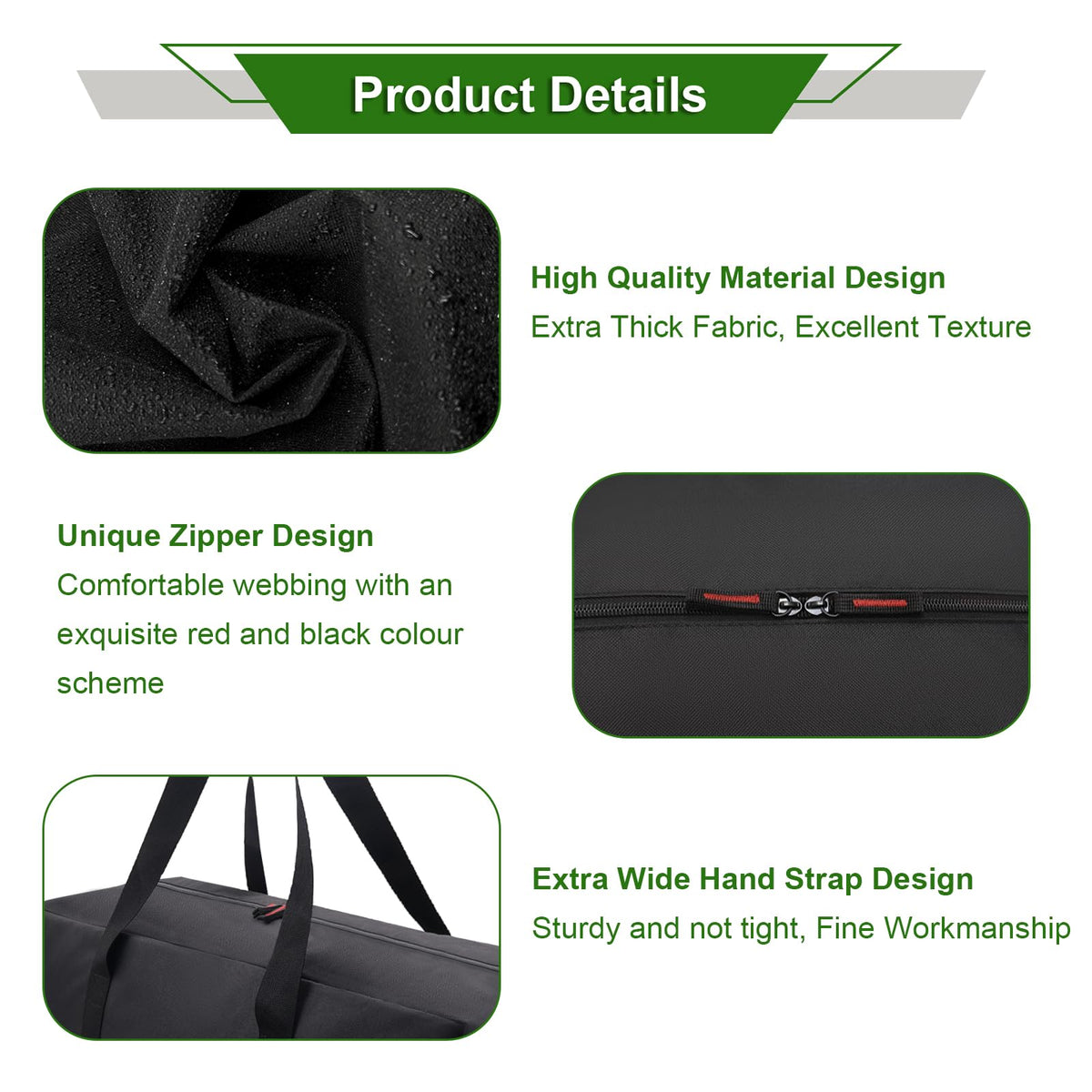 Extra Thick 24" Storage Bag Grill Tool Organizer Pro, BBQ Tool Heavy Duty Storage Bag, Double Layer 600D Oxford Cloth Waterproof (2x Thickness), Foldable Design, Camping, Tailgating, BBQ Party Gift