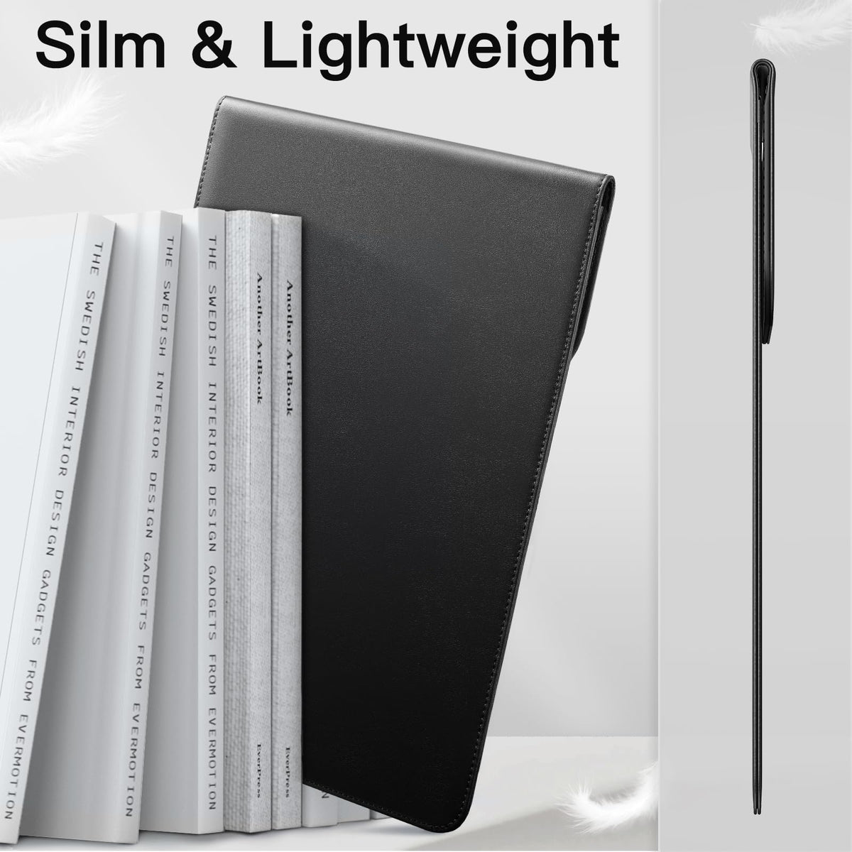 JETech Slim Laptop Sleeve for MacBook Neo (A18 Pro), MacBook Pro 14-Inch(M1-M5, 2020-2026), PU Leather Case with Magnetic Closure (Black