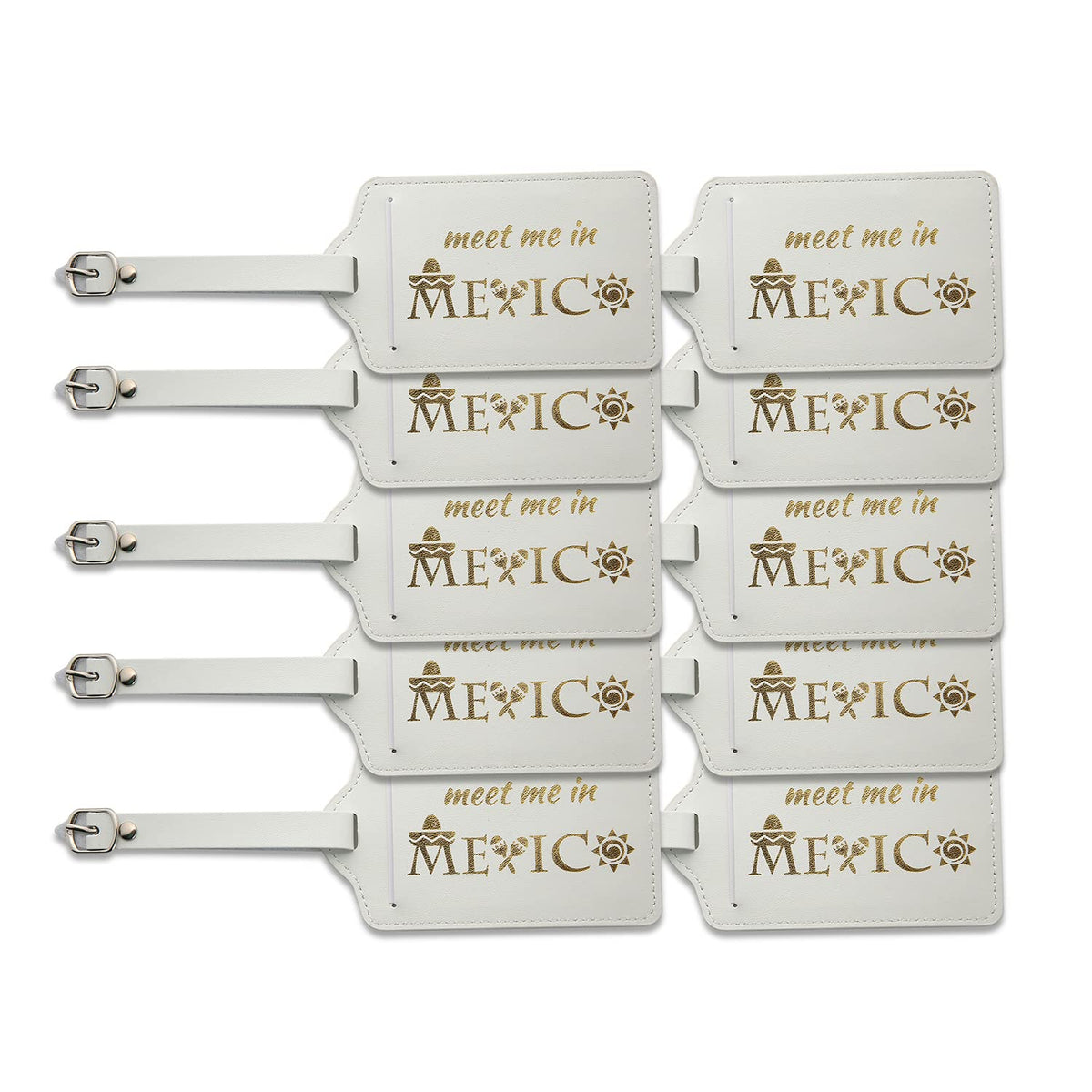 Set of 10, Wedding Favors, Mexico Destination Wedding Luggage Tag, Wedding Gift for Guests, Traveler Gift