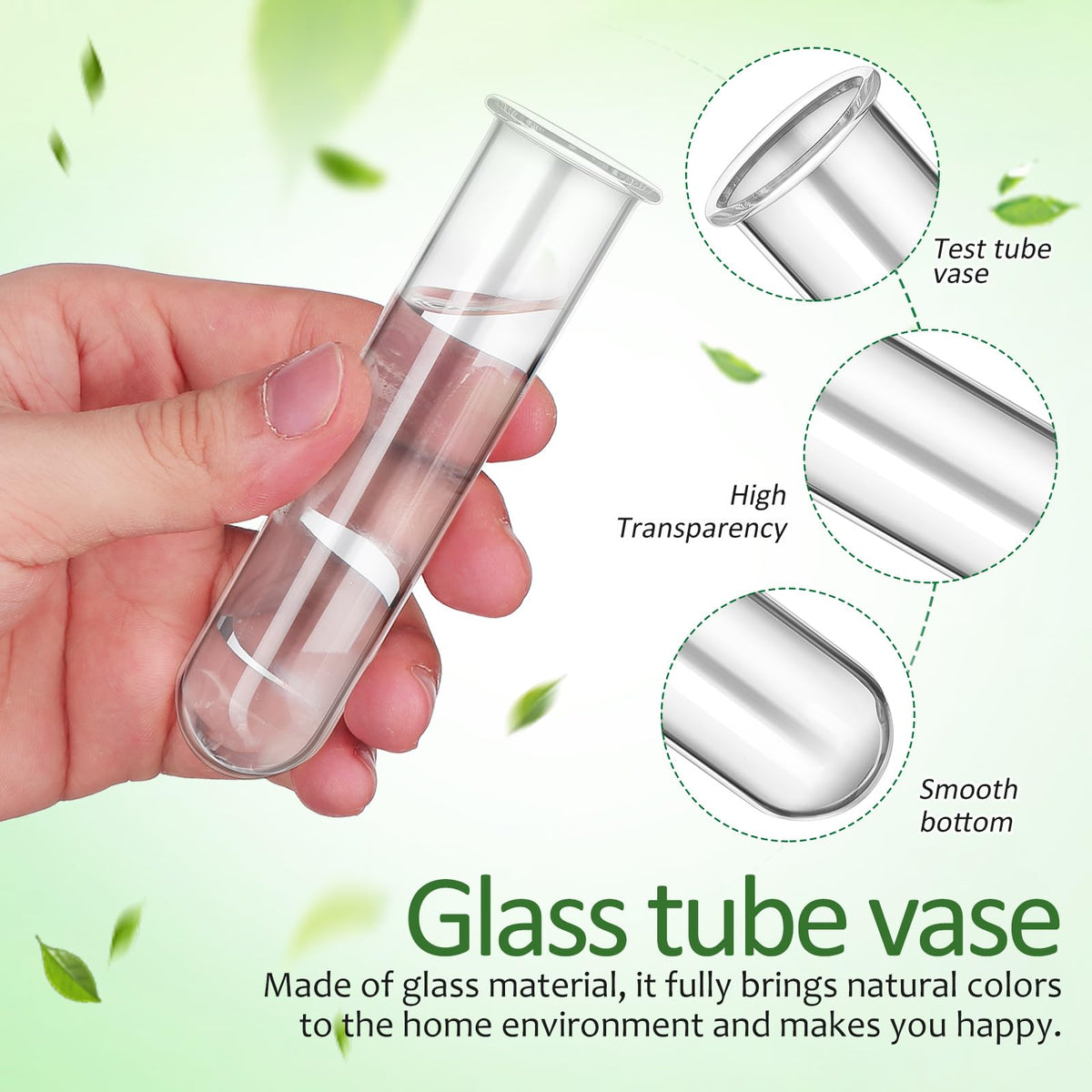Veemoon Glass Test Tube Vase Propagation Station 5pcs 2.5x3x11cm Hydroponic Plant Terrarium Tubes for Home Decor and Office Display