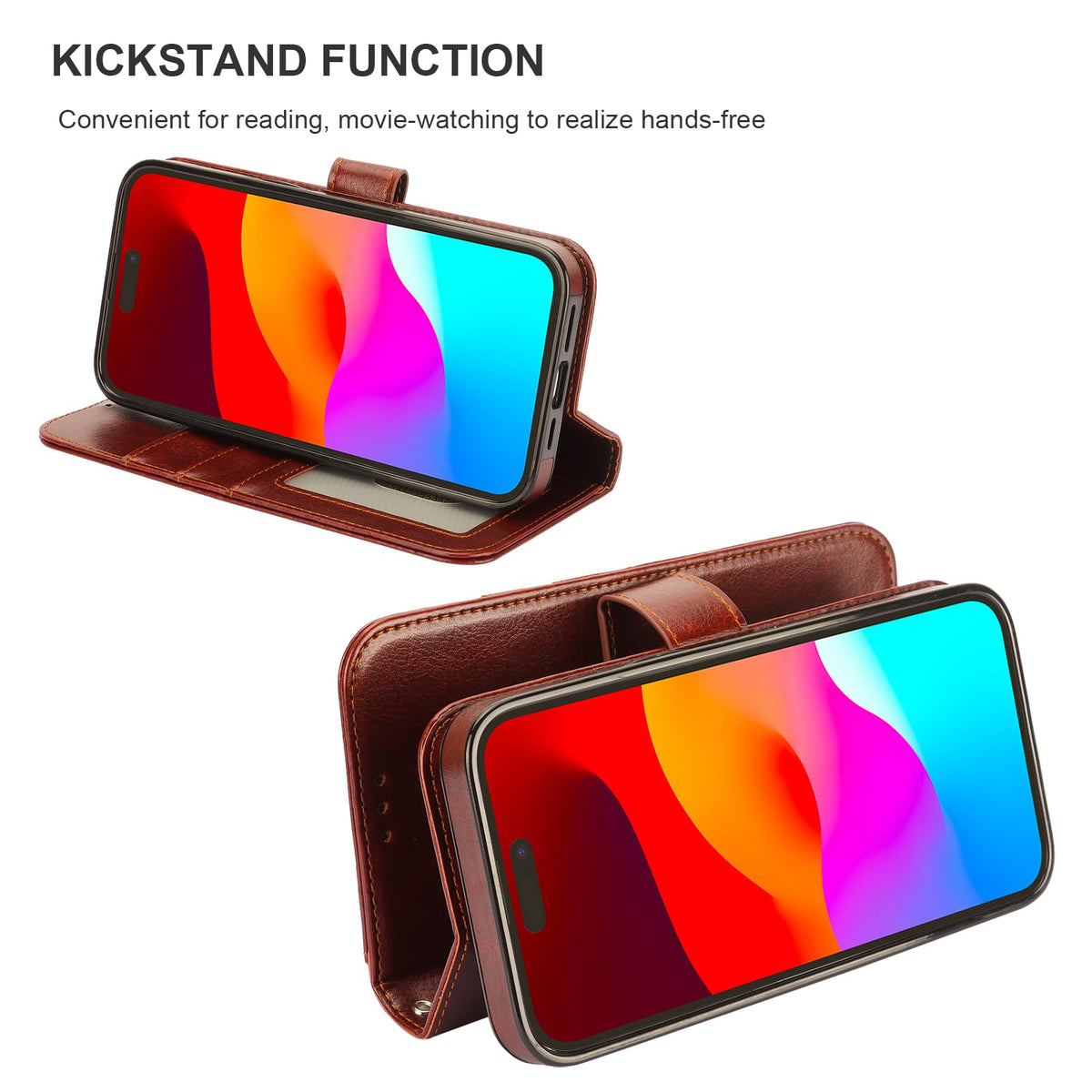 Bocasal Detachable Wallet Case for iPhone 15 Pro Max RFID Blocking Card Slots Holder Premium PU Leather Magnetic Kickstand Shockproof Wrist Strap Removable Flip Protective Cover 5G 6.7 inch (Brown)