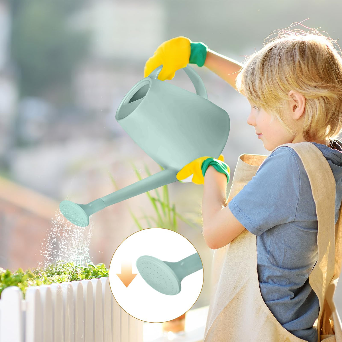UFANME Plastic Watering Can - for Home Plant Garden - 1/2 Gallon - Light Green