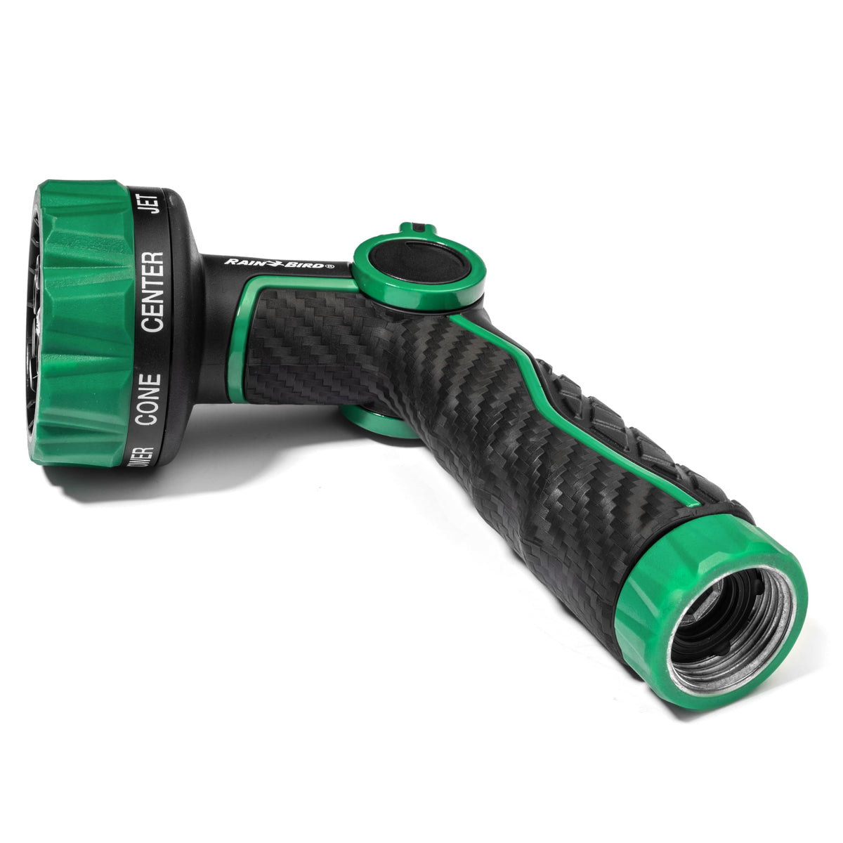 Rain Bird TCNZL8P Garden Hose Nozzle, Thumb Control, Carbon Fiber Texture, 8 Spray Patterns