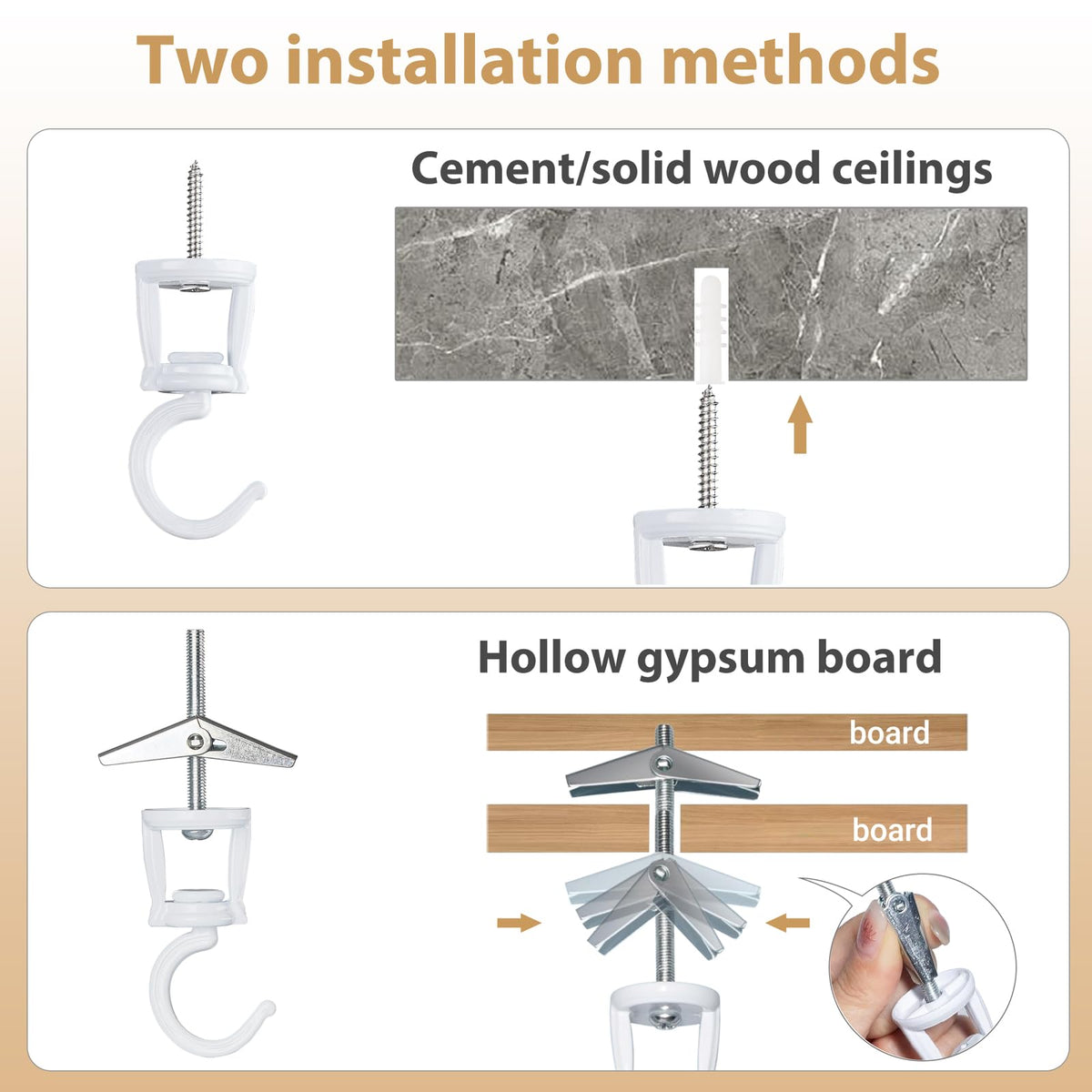 Mkono Macrame Plant Hanger and Ceiling Hooks Set