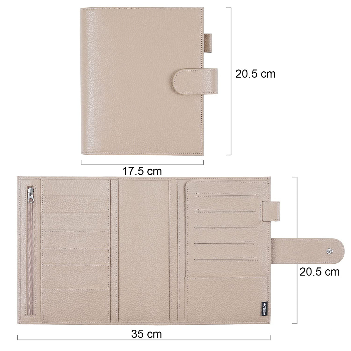 Moterm Leather Cover for HP Mini - with Back Pocket, Pen Loop and Card Slots(Pebble-Taupe)