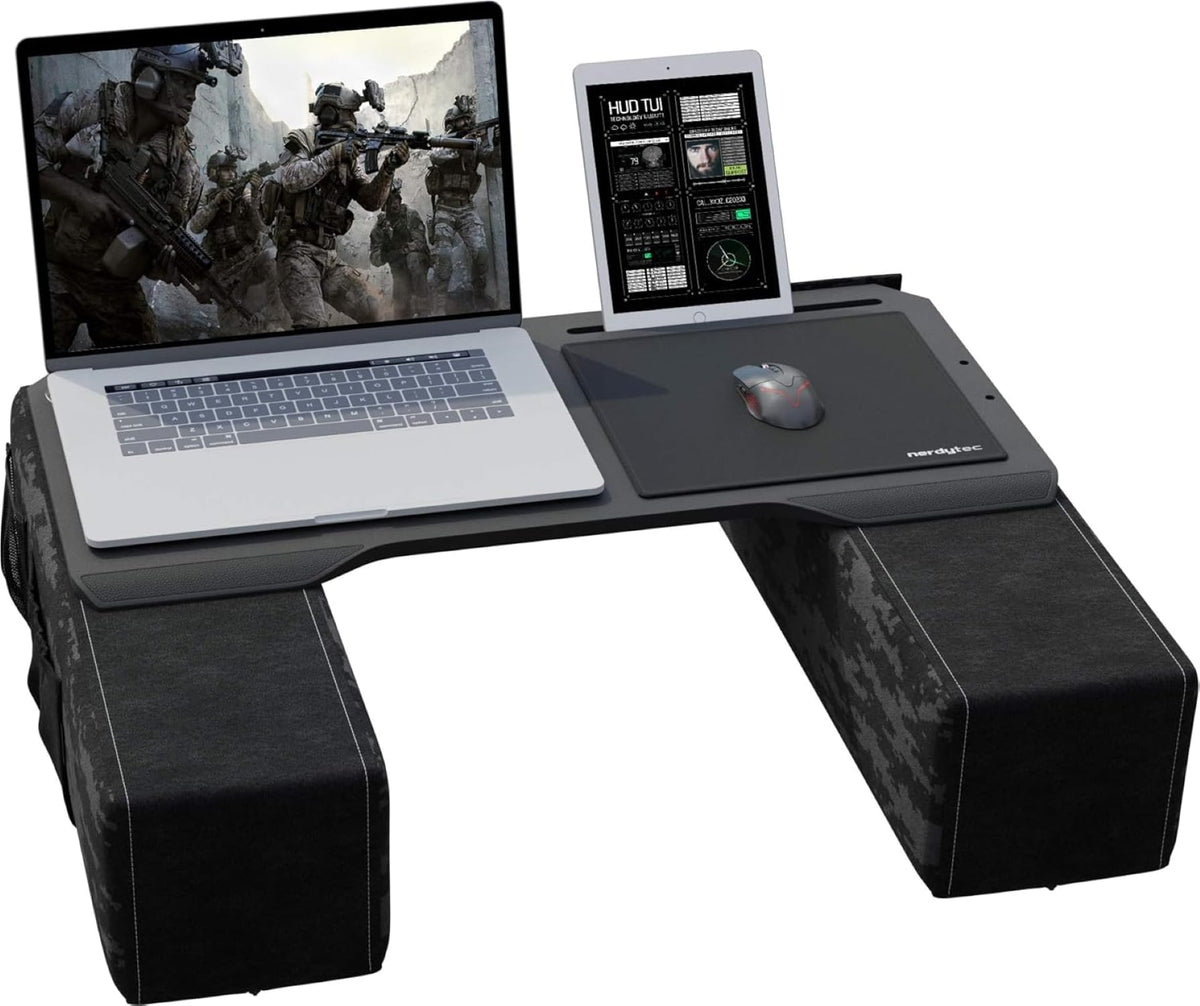 Couchmaster CYBOT, Premium Ergonomic Lap Desk for Notebooks, Sustainable Bamboo Construction, Kevlar Cushion Front, Ventilated Design, Fits Up to 17-Inch Laptops