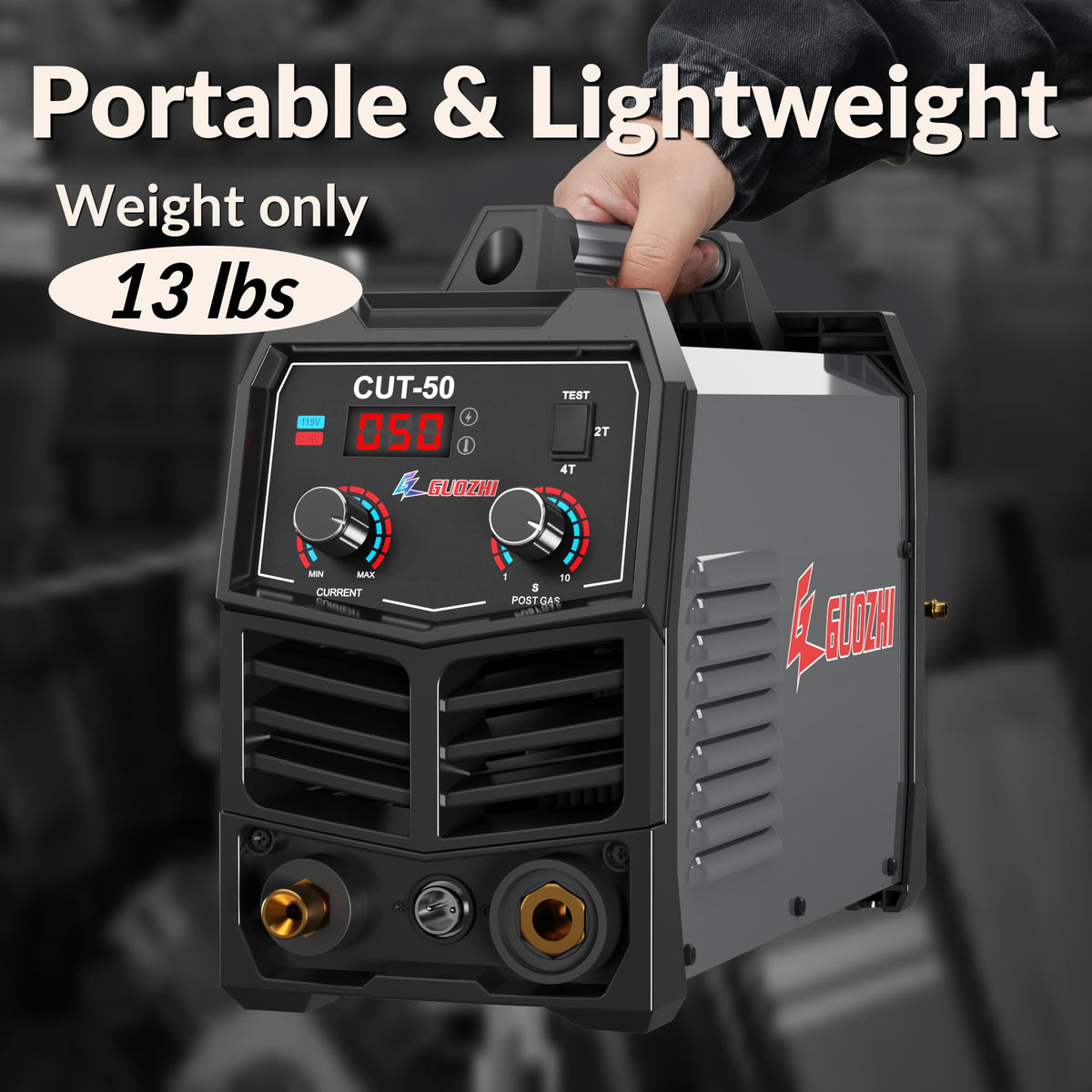 GZ GUOZHI Plasma Cutter, 50 Amp Air Inverter Plasma Cut, 110V/220V Dual Voltage Digital Display IGBT Inverter Plasma Cutting Machine with 2T/4T/TEST Function