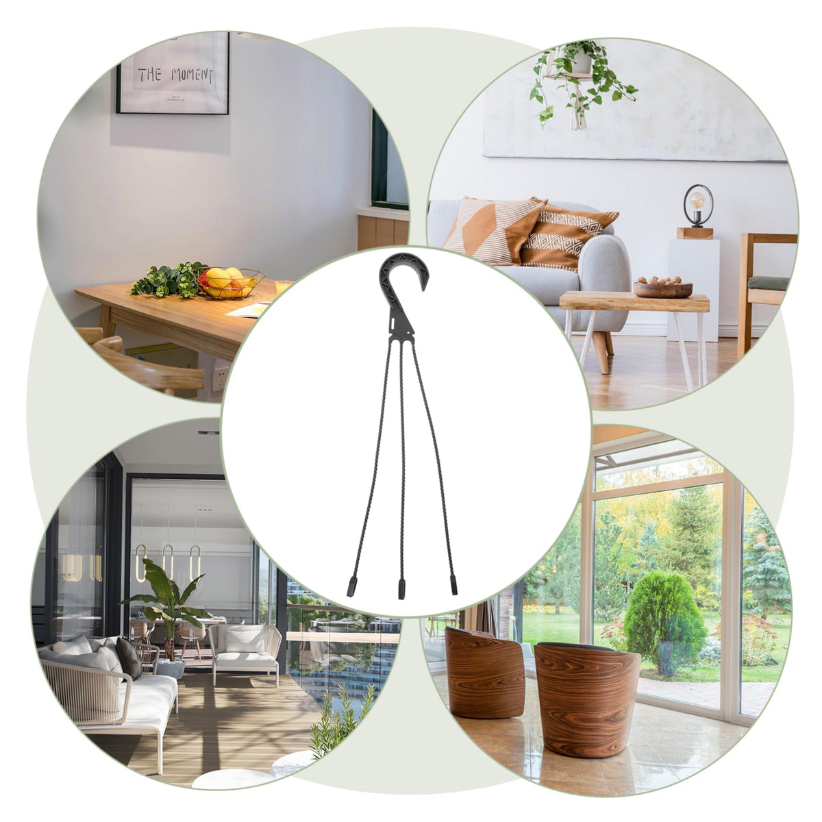 FONDOTIN Hanging Baskets for Plants 5 Pack Plant Hooks Flower Pot Hangers Easy Assembly Durable for Outdoor Use