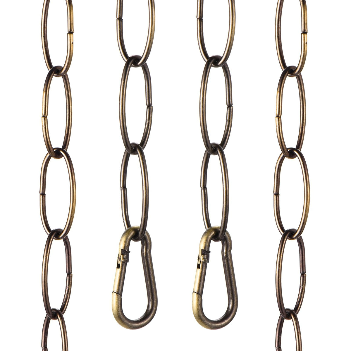 uxcell 7ft Lighting Hanging Chain, 2.4mm/0.09" Looping Metal Pendant Chandelier Chain Extension with 2 Spring Snap Hook for Hanging Plant Pendant Chandelier Light Fixture, Bronze