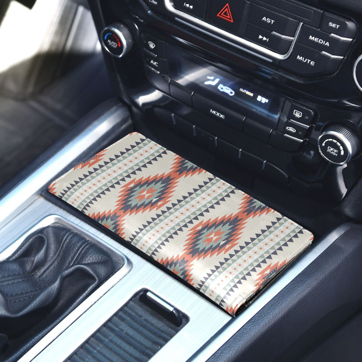 Kigai Aztec Car Registration and Insurance Holder for Women Men PU Leather Auto Glove Box Organizer Wallet Car Accessories for Essential Document Driver License ID Card