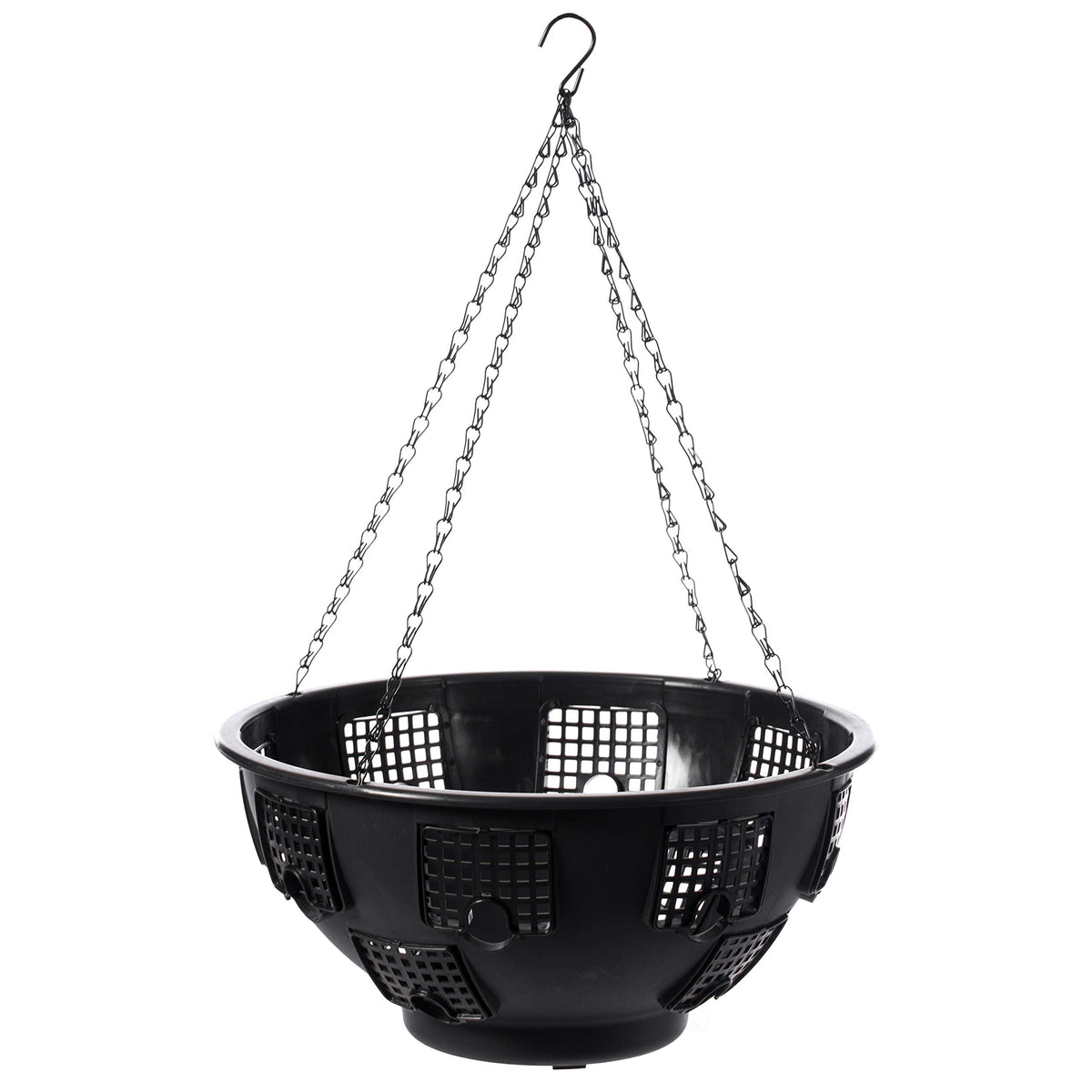 Gardenised Durable Plastic Lace Ultimate Hanging Baskets Tomato, Flower, and Herb Outdoor Flower Planter, Black