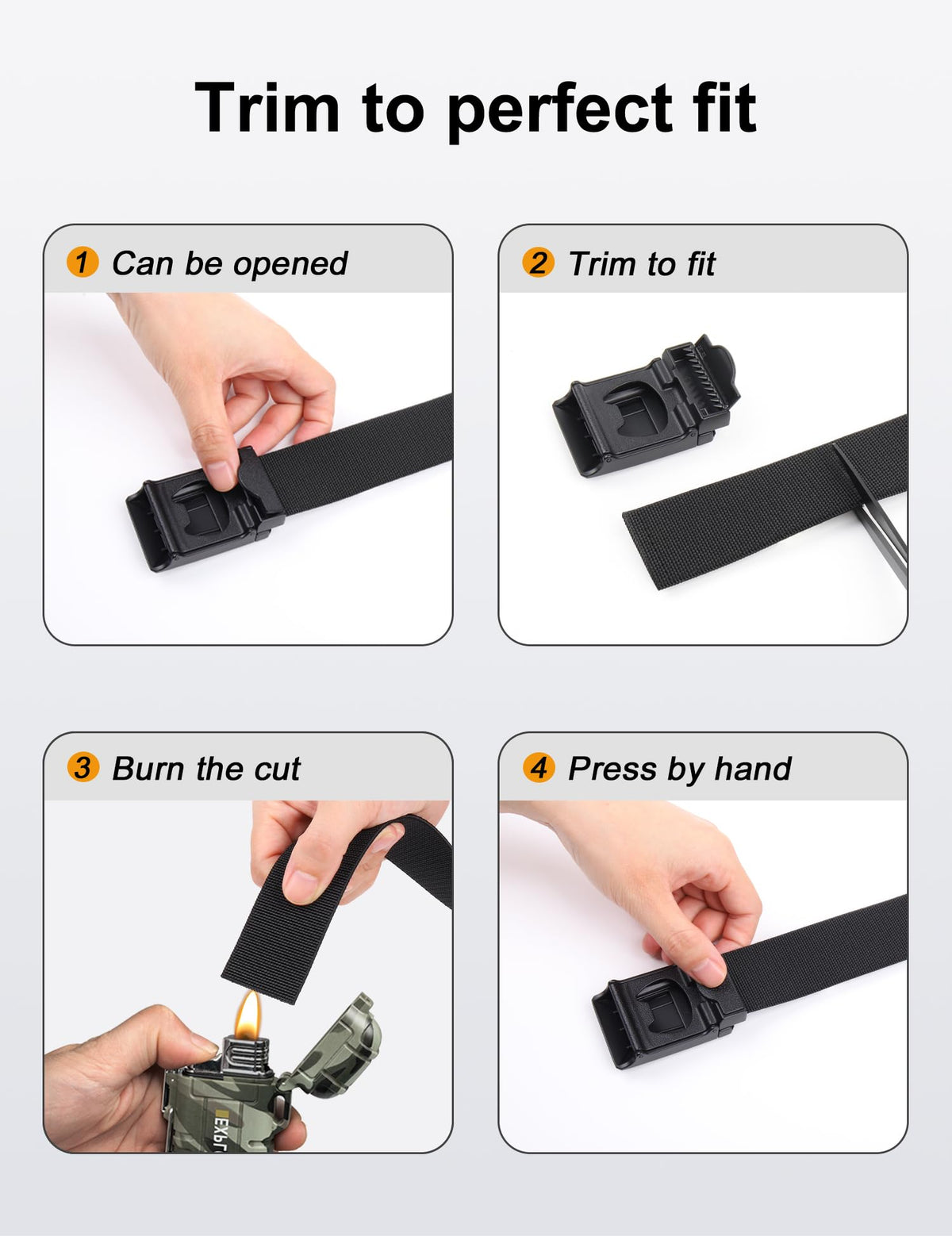 JUKMO Stretch Tactical Belt for Men, Military Work Rigger Hiking 1.5" Elastic Nylon Web Ratchet Quick Release Belt in Gift Box (Black, Small)