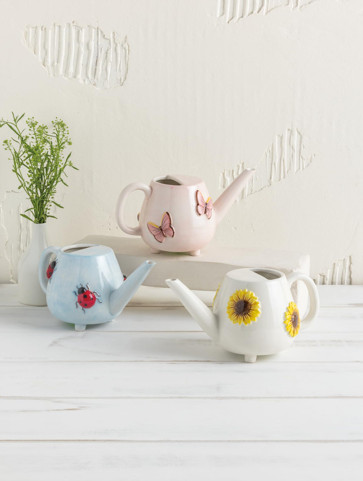 Mud Pie Lady Bug Ceramic Watering Can