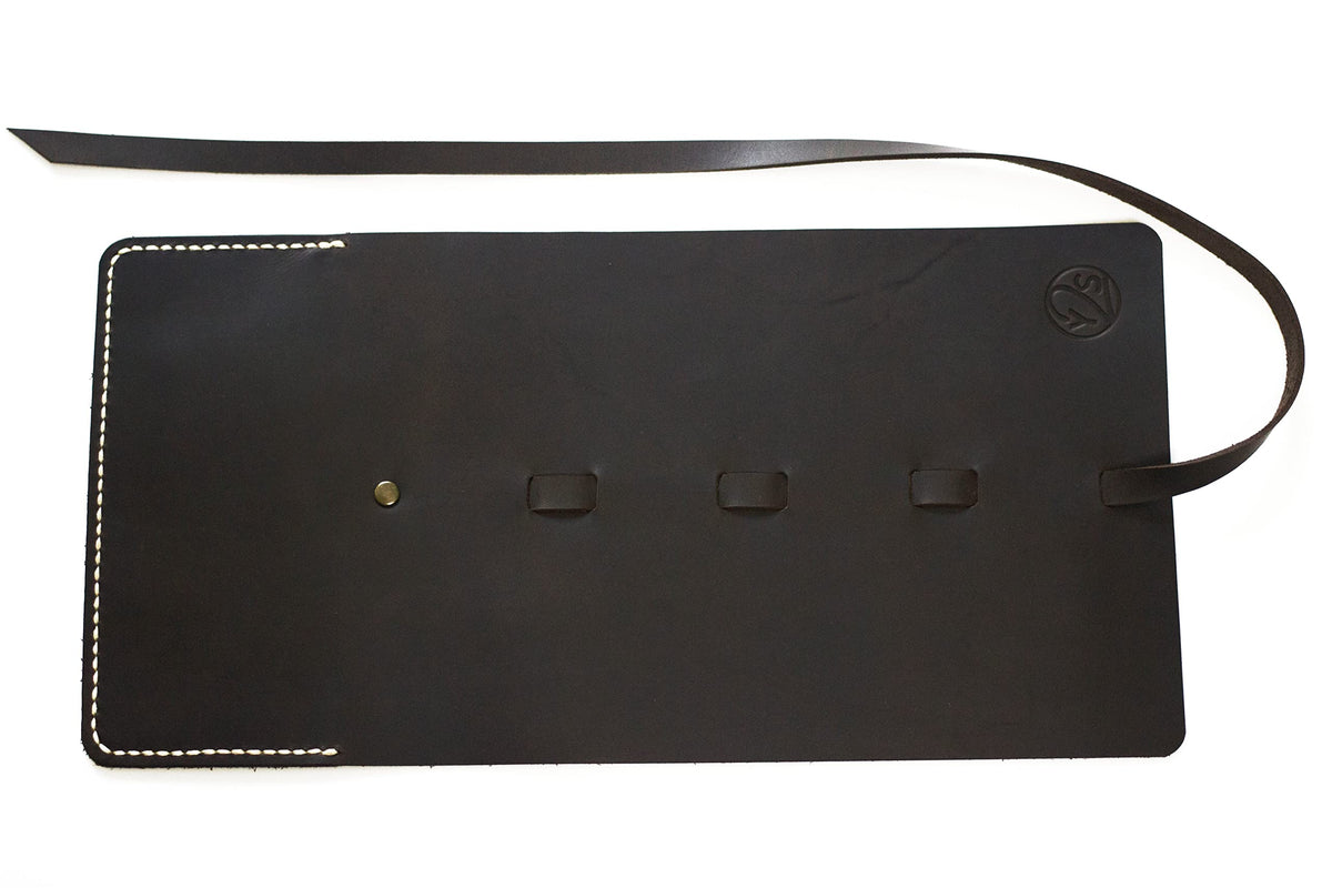 Leather Cord Organizer Wrap for Cables - Brown
