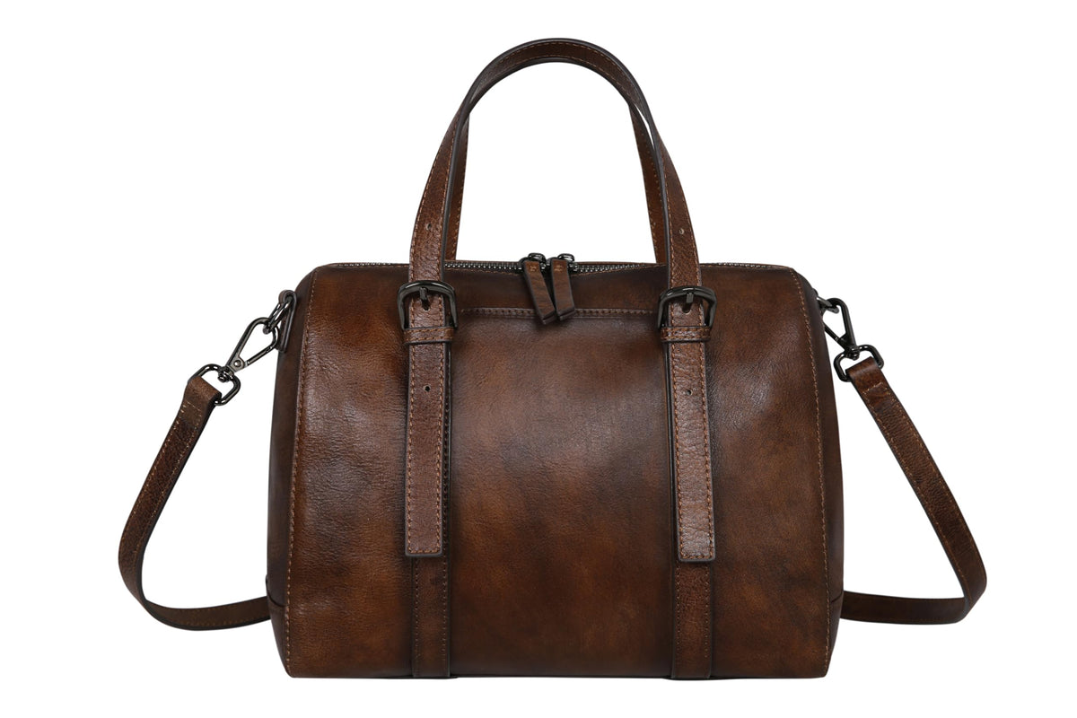 Iswee Leather Purses and Handbags Hobo Crossbody Bags for Women Vintage Purse Small Top Handle Bags Zipper Tote Bag(Coffee)
